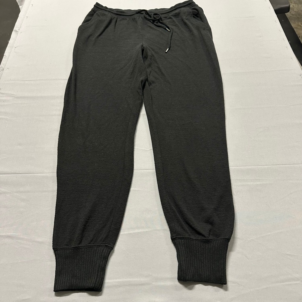 Gap Womens Black Textured Knit Joggers Drawstring Lounge Pants Size M